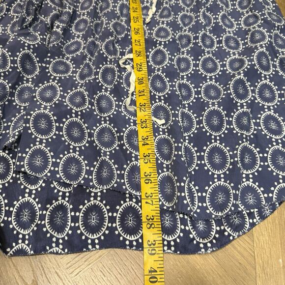 Ulla Johnson Mila Dress Silk Blue White Medallion Print Drawstring Womens Size 6 - Picture 8 of 9